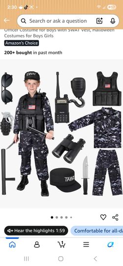 Boys size 10xl swat costume
