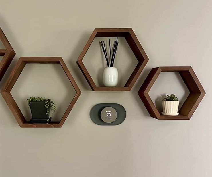 Hexagon Shelves Honeycomb Set Of 3 brown