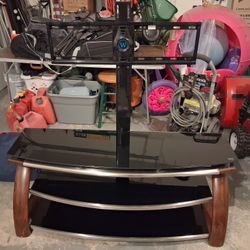 3 Tier Glass TV Stand With Detachable TV Mount 