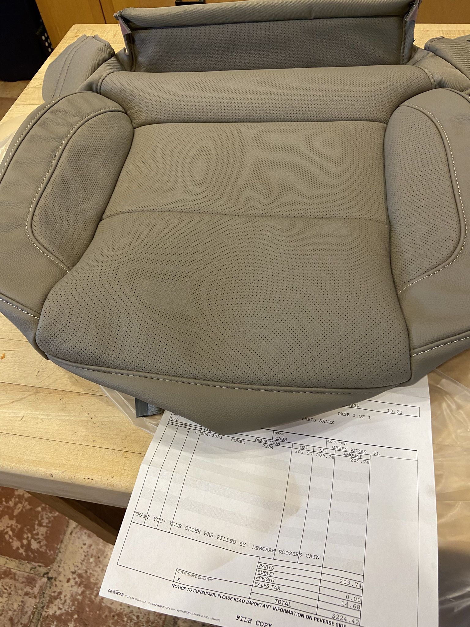 Truck leather seat cover