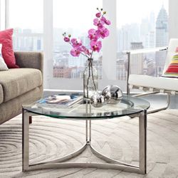 Stainless Steel Coffee Table in Silver $299 