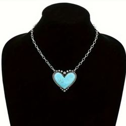 New Turquoise Heart Necklace. 