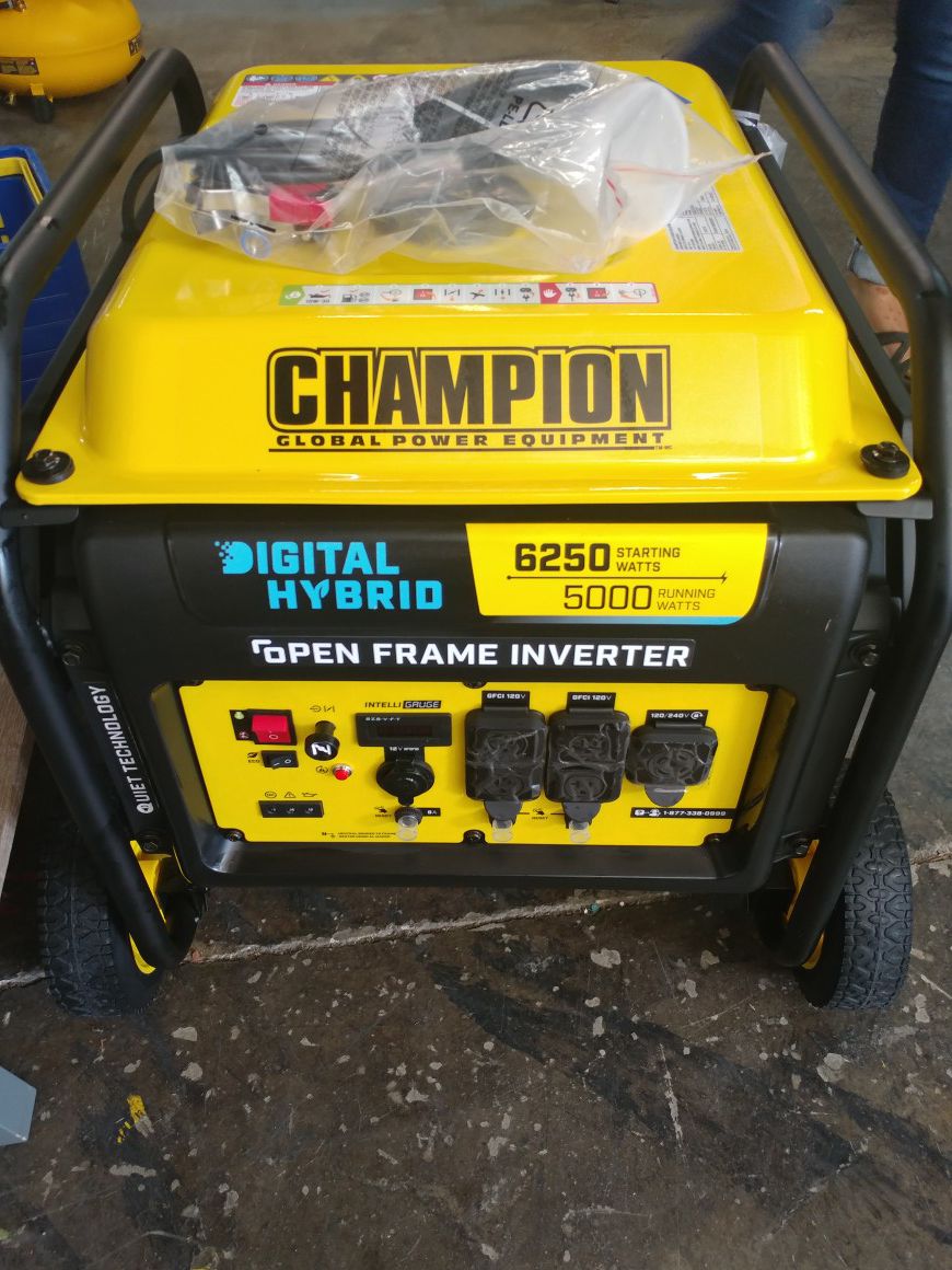 Brand new champion generator 6250 starting and 5000 running