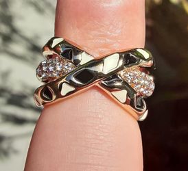 Cubic Zirconia Gold Filled Ring Size 8