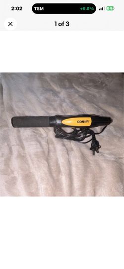 Conair Ceramic Flat Iron Black/Yellow Adjustable Heat Settings Electric