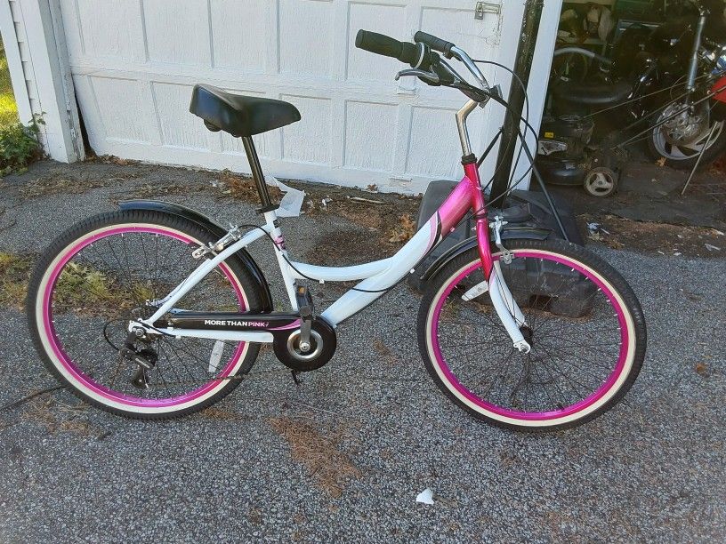 24" Women's Breast Cancer Awareness Beach Cruiser 7 Speed