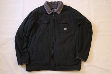O'Neill Men's XL Black Cotton Sherpa Lined Trucker Jacket Chore Coat Full Zip