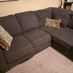 Black L-Shaped Couch