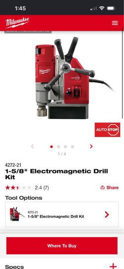 Milwaukee 1-5/8” electromagnetic drill