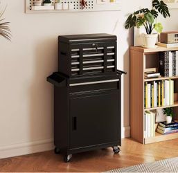 Black Rolling Tool Chest with Cabinet