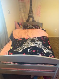 Twin bed frame with mattress
