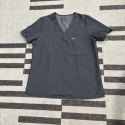 FIGS Large Graphite scrub top