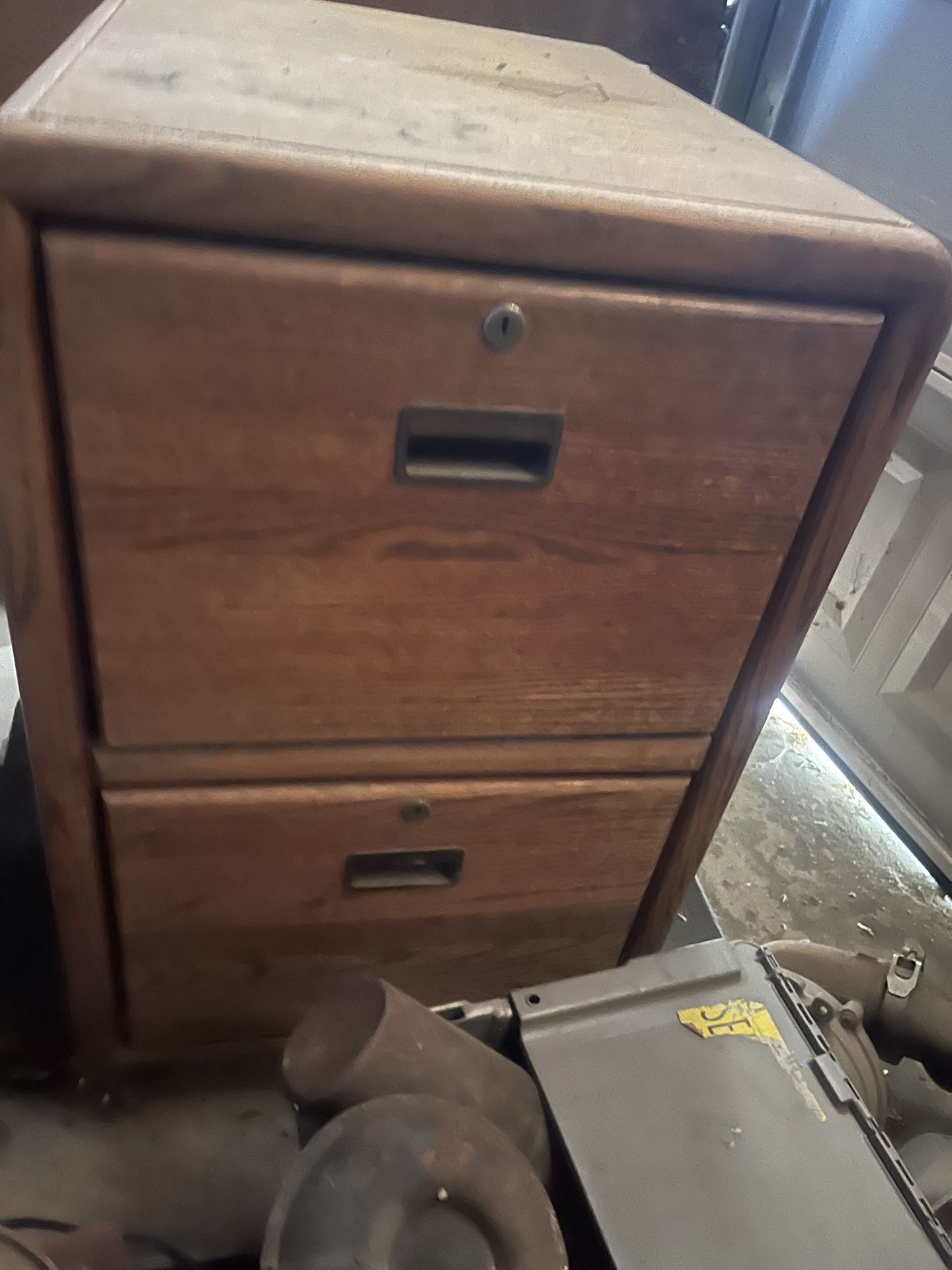 Wooden 2 door file cabinet $20 obo