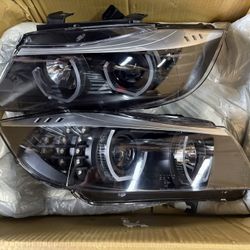 Fixed 2005 - 2008 BMW 3-series headlights black housing led / projector farros Luces micas 