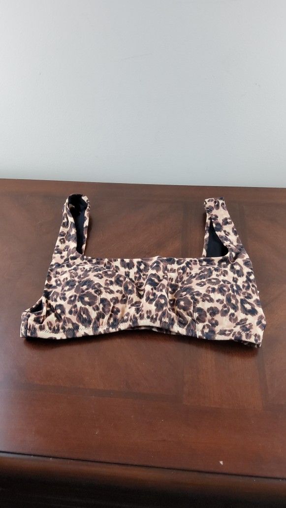 Aerie Bikini Top Leopard Print Size Small