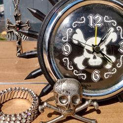 Necklace, Bracelet, Pin And Clock 