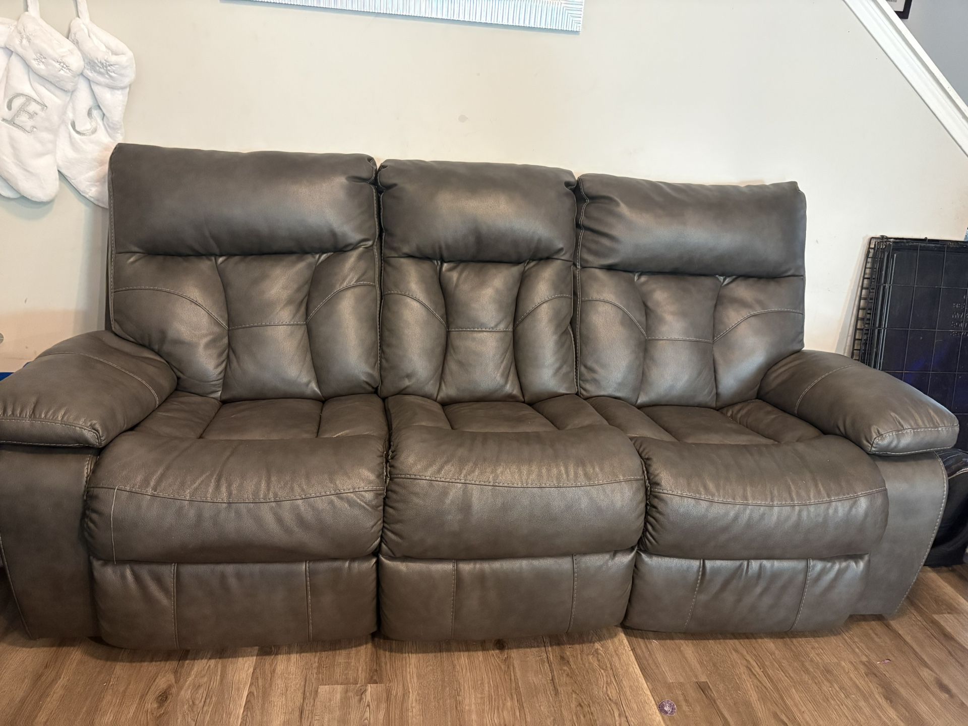 Willamen Manual Reclining Sofa and Loveseat faux leather