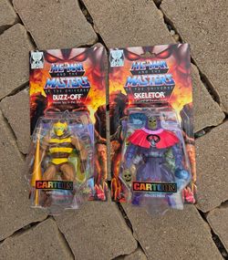 MOTU Skeletor and Buzz-Off Mattel figures, NEW!