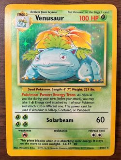 Venusaur Pokemon Card Base Set Holo