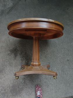 Vintage Butler Specialty Co. "Clayton" Sunburst Inlay Coffee Table w/ Glass Top
