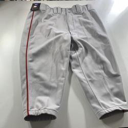 Mizuno Premier Adult XX-Large Baseball Pants Short Knickers Pant Gray Red