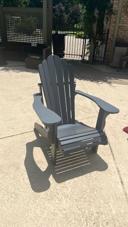 2 identical Greyish blue lawn chairs
