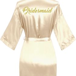 Women's Satin Robe, Bride Bridesmaid Robes 