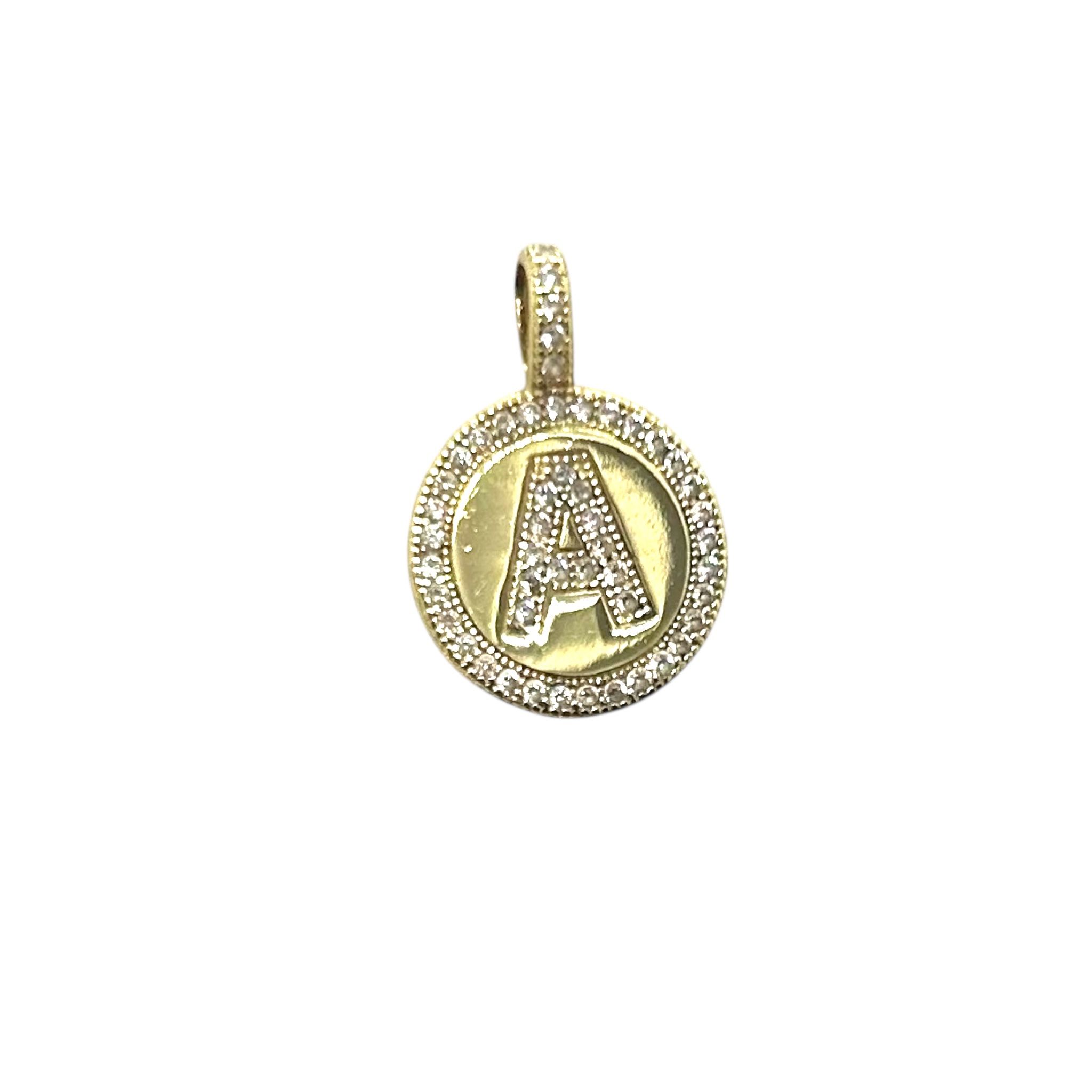 Pendant Charm Yellow Gold 14k. Letter A
