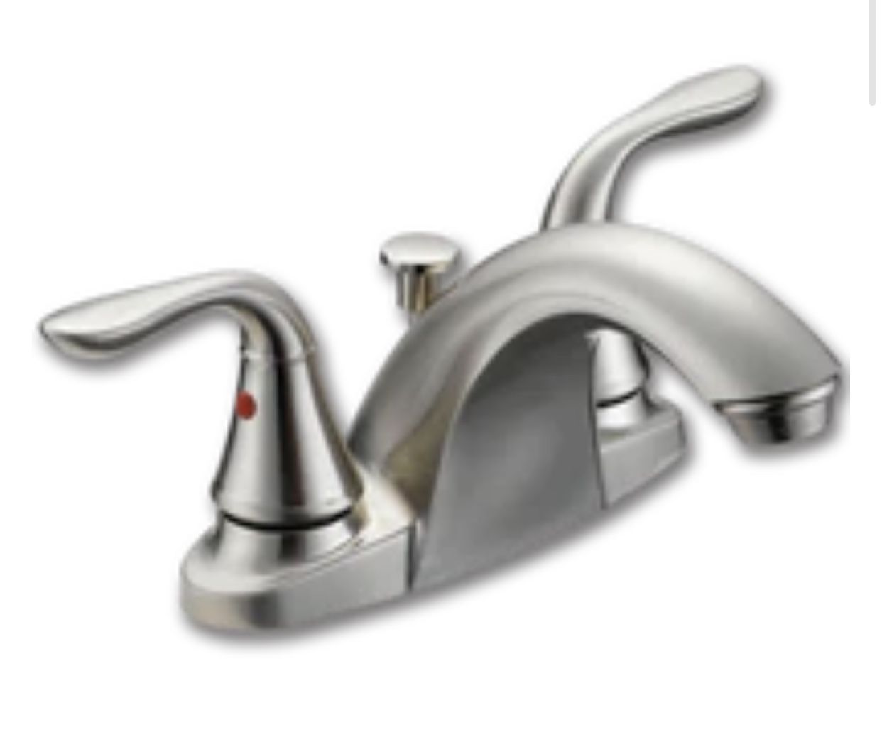 WHITEFALLS TWO LEVER LAVATORY FAUCET - BUTTON INDICATORS - WITH POP-UP - BRUSHED NICKEL