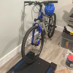 mountain bike with helmet