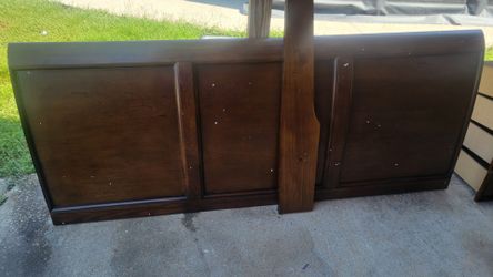 Dark Wood Sleigh Bed Headboard