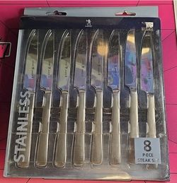 HENCKELS Stainless Steel Serrated Steak Knife Set - Silver, 8 Pack (39309-800)