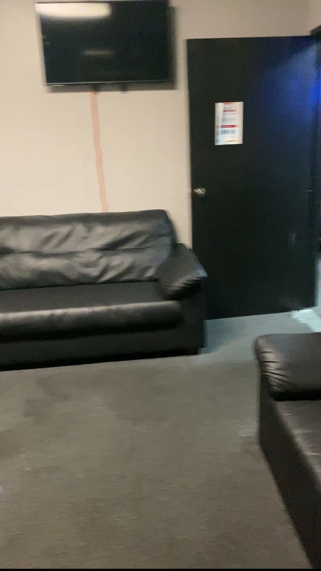 Black Faux Leather Couch