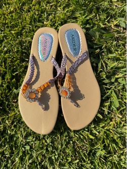 Vintage summer purple orange sandals