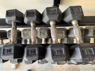 Hampton 540lb dumbbell set and rack