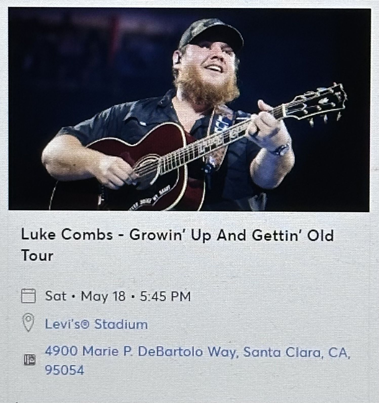 Luke Combs - Levi Stadium Santa Clara, CA