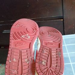 Used Nike Air Jordan, White Dune Red Youth Size 4.5Y