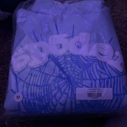 Sp5der Hoodie Sky Blue |Men’s Size M