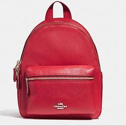 Coach Mini Charlie Red Backpack Leather