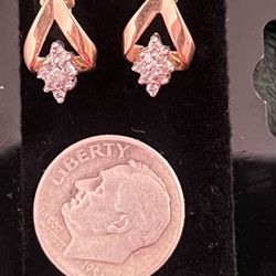 Small 14K Diamond Earrings 