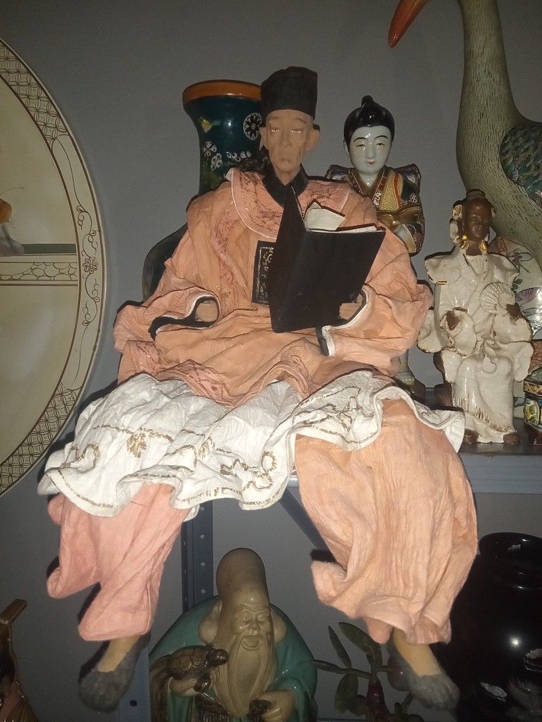 Very Large Antique Chinese Dolls Of Qing King & Queen