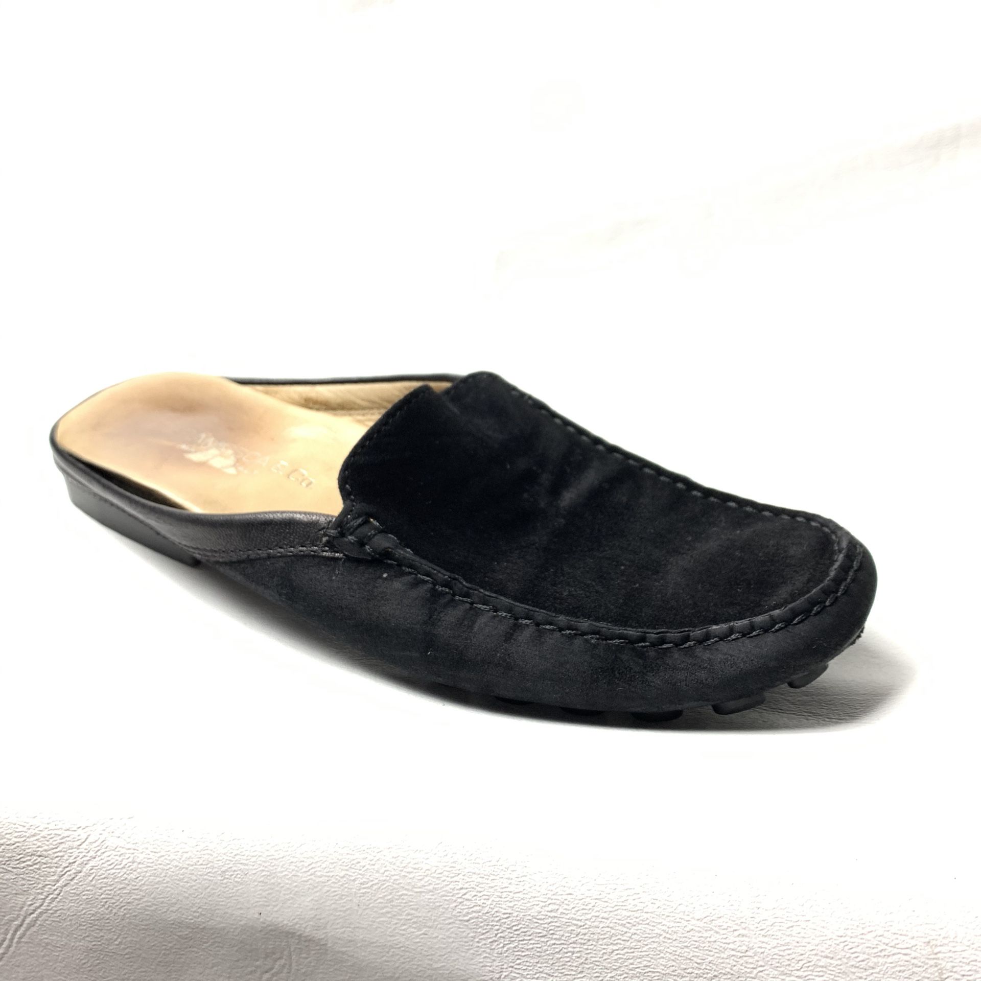FIERAMOSCA & CO. Black Suede Slip on Mules