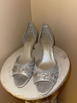 Short silver cheap heels