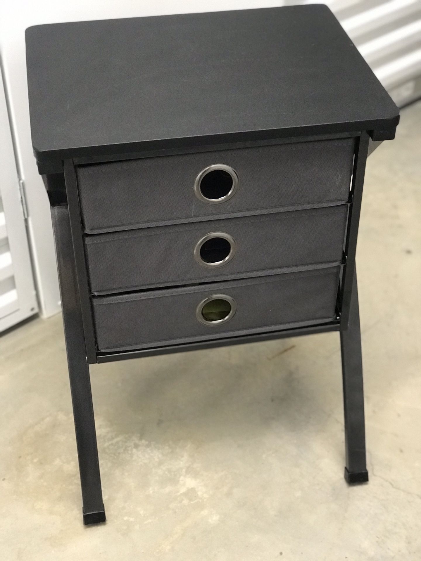 Side table with drawers. Black.