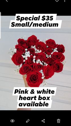 Fresh rose heart box