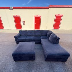 Sectional Sofa with Pull-Out Bed + Ottoman — $425 (Delivery Available)