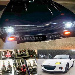 9006  LED Headlight Bulbs Low Beam Fog Light 300% Brighter 6500K Cool White Conversion Kit IP67 Waterproof 2 PCS