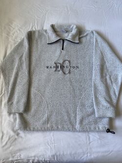 Vintage Washington DC Quarter Zip Fleece Pullover 