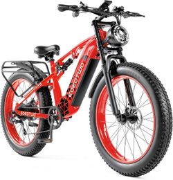 🚴 EOEOTWO 1500W Electric Bike — 26" Fat Tire | 48V 17.5Ah | Red | Large   ✨ Come test ride it in person before you buy! 🔥 1500W powerful motor — com