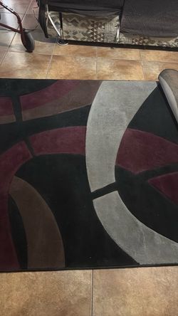 5X7 Area Rug,Pet/Smoke Free,, Abstract Area Rug Black Burgundy Gray